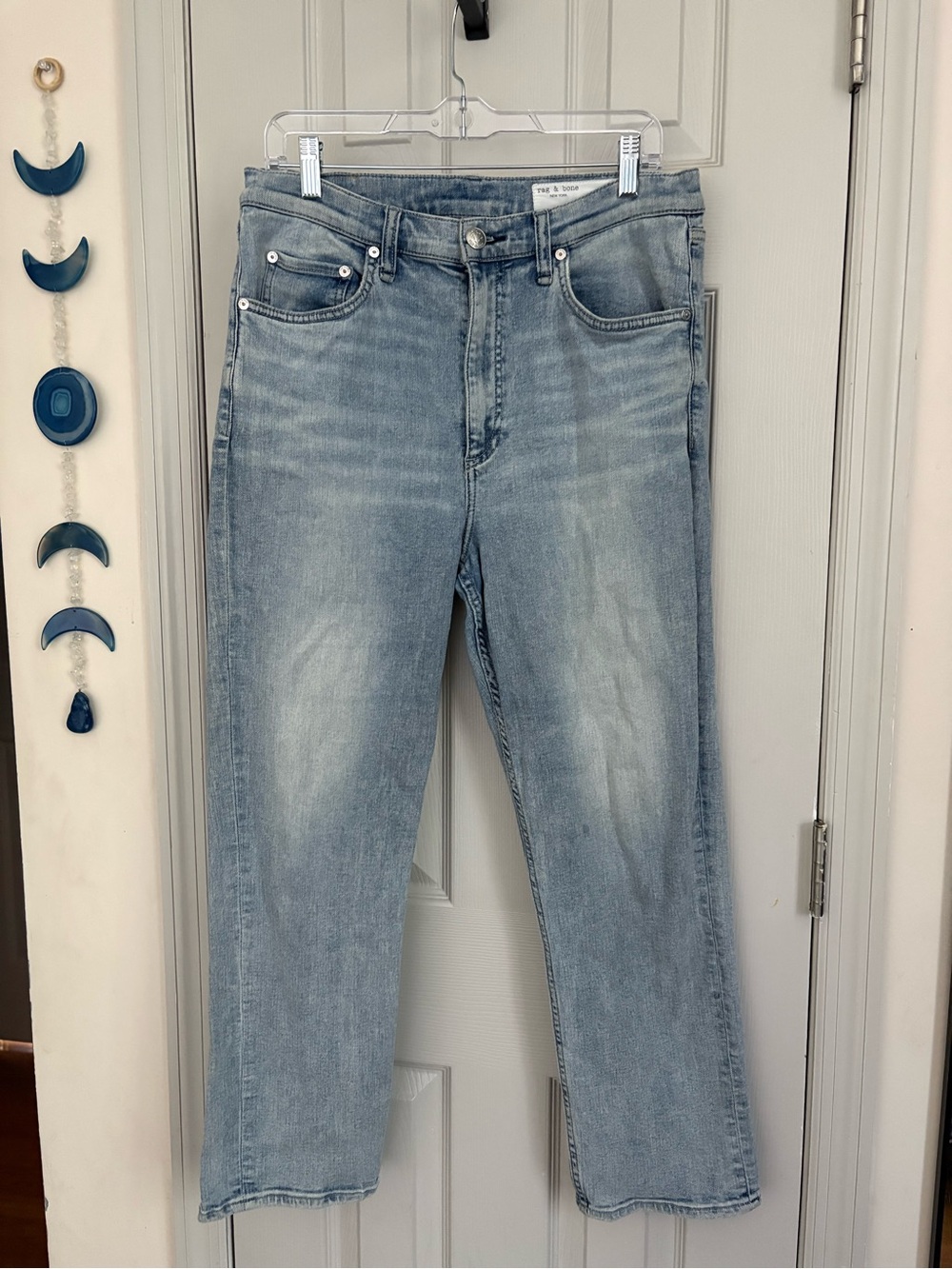 rag & bone light wash Wren Slim Straight Jeans